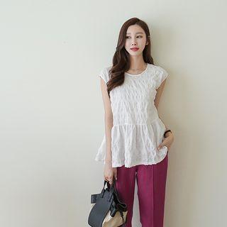 Cap-sleeve Peplum Top