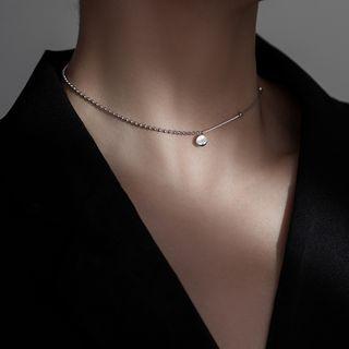 Sterling Silver Lettering Necklace Silver - One Size