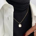 Square Necklace 1pc - Gold & Silver - One Size