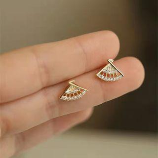 Rhinestone Fan Stud Earring