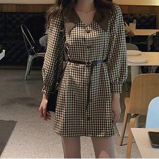Gingham Mini Shirtdress