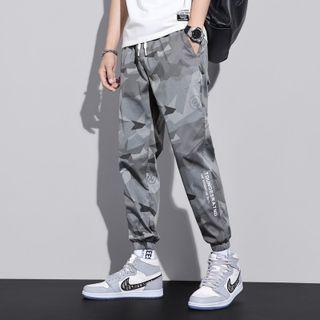 Print Straight-leg Jogger Pants