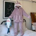 Hooded Fleece Sleep Jacket / Lounge Pants / Sleep Robe / Set