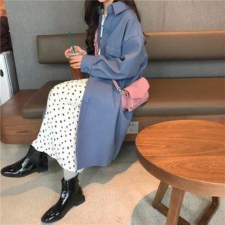 Woolen Long Coat Blue - One Size