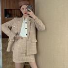 Tweed Jacket / Slim-fit Skirt