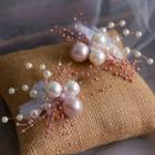 Set Of 3: Bridal Faux Pearl Hair Clip White - One Size
