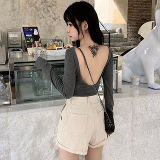 Open-back Long-sleeve Top
