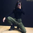 Cross Strap-side Crop Knit Top