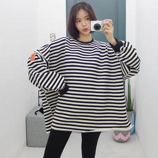 Stripe Ringer Oversize Sweatshirt