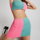 Set: Two-tone Tube Top + Mini Pencil Skirt