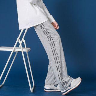 Lettering Straight-leg Sweatpants