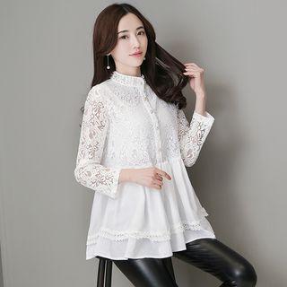 Lace-sleeve Beaded Tunic