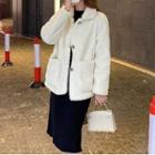 Long-sleeve Shift Dress / Button Coat / Set