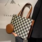 Canvas Chessboard Print Tote Bag