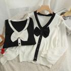 V-neck Bow Knit Cardigan