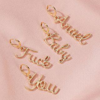 Non-matching Alloy Lettering Dangle Earring