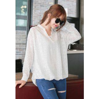 Open-placket Laced Top