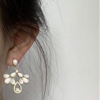 Waterdrop Rhinestone Drop Earring 1 Pair - As Shown In Figure - One Size