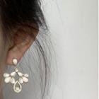 Waterdrop Rhinestone Drop Earring 1 Pair - As Shown In Figure - One Size