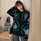 Floral Print Sweater Floral Print - Black - One Size