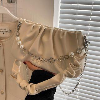 Chain Strap Ruched Crossbody Bag