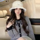 Bow Single-breasted Loose-fit Knit Sweater / Skirt