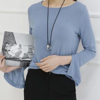 Colored Slit-sleeve T-shirt