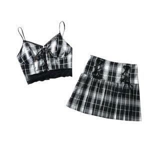 Ribbon Camisole Top / Pleated Skirt