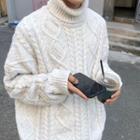 M Lange Cable-knit Turtleneck Sweater
