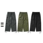 Drawstring-cuff Wide-leg Cropped Cargo Pants