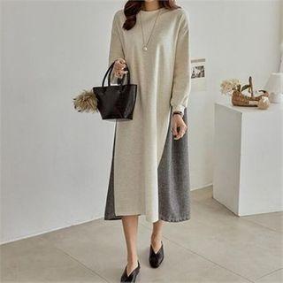 Houndstooth Panel Napped Pullover