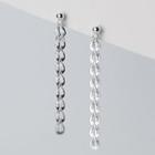 Chain Sterling Silver Dangle Earring 1 Pair - Silver - One Size