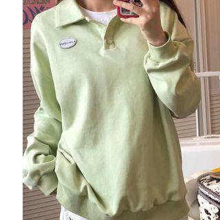 Collared Sweatshirt / Cropped Harem Pants