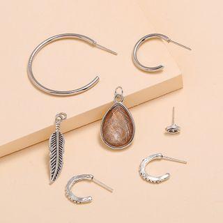 Set Of 7: Alloy Earring (assorted Designs) Set Of 7 - Silver - One Size