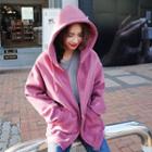 Brushed-fleece Lined Colored Hoodie