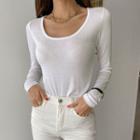 Scoop-neck Fitted T-shirt