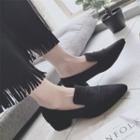 Faux-suede Pointy-toe Low-heel Loafers