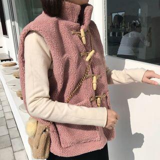 Faux Shearling Duffle-closure Vest