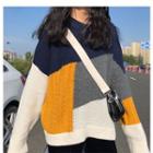 Color-panel Sweater As Shown In Figure - One Size