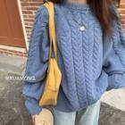 Cable Knit Sweater / Straight-leg Jeans