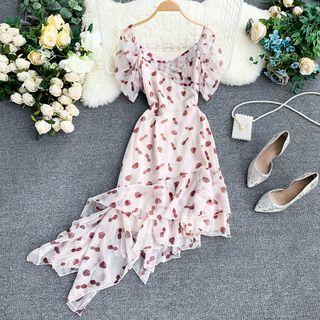 Strawberry Sleeveless Midi Dress