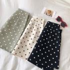 Color-block Polka Dot High-waist A-line Skirt