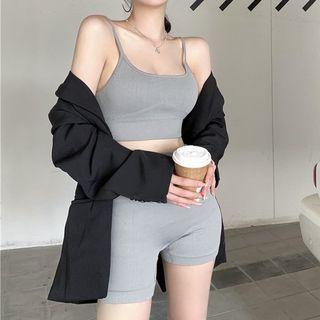 Cropped Camisole Top / High Waist Shorts