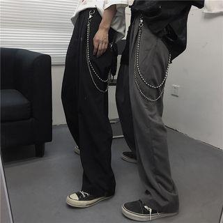 Chain-detailed Wide Leg Pants