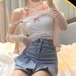 Camisole Top / Cardigan / Mini Skirt