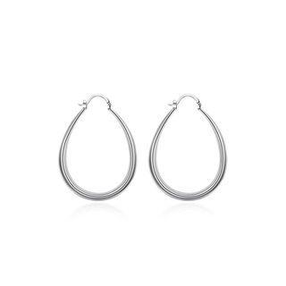 Simple U-shaped Water Drop Earrings Silver - One Size