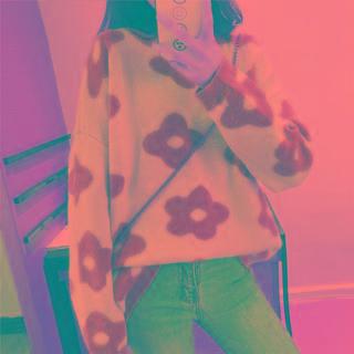 Flower Pattern Oversized Sweater