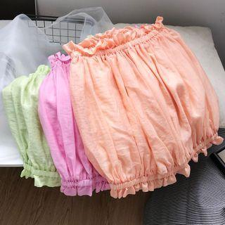 Plain Ruffle Trim Tube Top