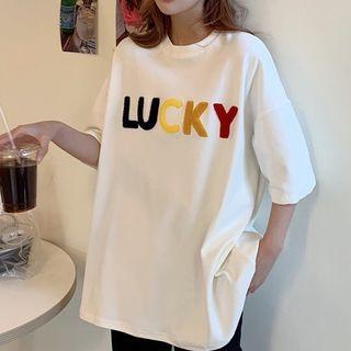 Short Sleeve Oversized Lettering T-shirt