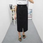Paperbag-waist H-line Long Skirt